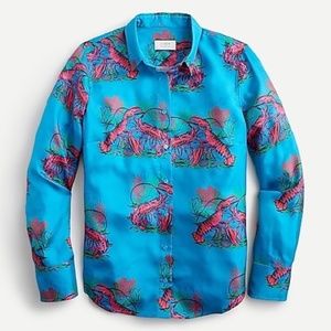 NWOT J Crew silk lobster print blouse 6